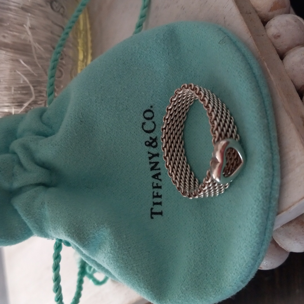 Tiffany and Company vintage mesh heart ring 9.5-10